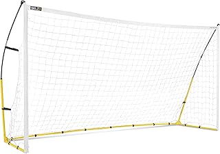 SKLZ Quickster Soccer Goal - Portable Goal for Backyard & Field - Durable Tension-Tite Frame & Heavy Gauge 2-Ply Net - Adjustable Click-Lock Poles, Metal Stakes - Carrying Case with Handle