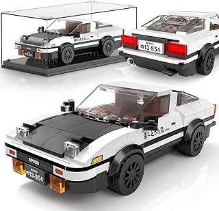 AE86 Initial D Cars 27013 Building Sets, Speed Champions Model Collectible Kits with Display Case, MOC Race Car for Adults/Teens Age 14+ (399 PCS)