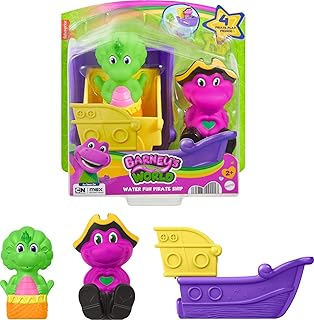 World Toddler Toys, Water Fun Pirate Ship, 4-Piece Set for Water Play Baby Bop, Kids Ages 2+ Years