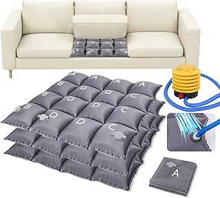 3 Pack Couch Cushion Support, 21" x 21" Inflatable Sofa Couch Supports for Sagging Cushions, Foldable and Adjustable Height, Gray