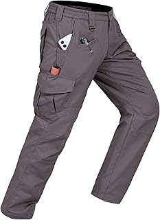 Mens Work Pants Cargo Tactical Construction for Men Ripstop Waterproof Lightweight Outdoor Hiking with Pockets