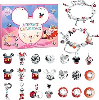 Christmas Advent Calendar 2026 for Girls Christmas 24 Days Countdown Calendar with DIY Bracelet Necklace Cute Charm Xmas Holiday Ornament Gift