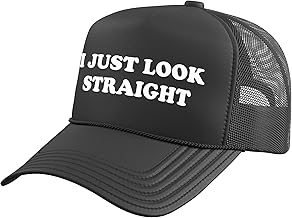 I Just Look Straight Y2K LGBTQ Gay Trucker Hat with Adjustable Mesh Back