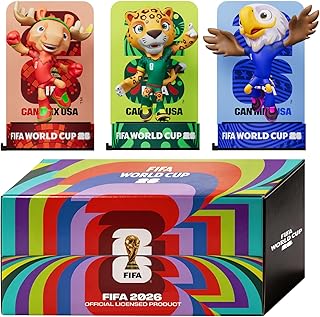 Sanyetral FIFA 2026 World Cup Official Licensed Mascot Figurines Set of 3 with Display Box (Zayu, Maple & Clutch), Official Merchandise Model Figure for Collectors