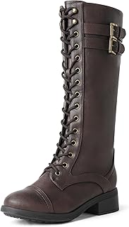 Women's Pu Knee High Riding Combat Boots
