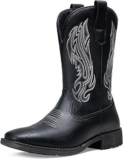 Cowboy Boots for Men Embroidery Men's Western Boots Retro Square Toe Mens Boot Botas Vaqueras Para Hombre