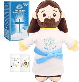 Yelakey Jesus Plush Doll for Baby Kids Baptism Gifts Stuffed Jesus 11.8" Christian Religious Plushie for Christmas Easter