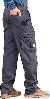 FR Pants for Men Utility Cargo Pockets Flame Resistant/Fire Retardant Carpenter Water Oil Repellent Finish