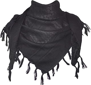 Cotton Shemagh Keffiyeh Tactical Desert Scarf Neck Head Wrap with Tassel for Men Women