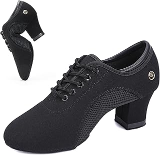 Women's Ballroom Dance Shoes 1.5 in/2 in Lace-Up Women's Latin Dance Shoes Suitable for Salsa Ballroom Modern Rhythm Jazz Banquets Teaching Practice Professional Performance