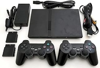 Sony PS2 SLIM Game System Gaming Console with 2 WIRELESS CONTROLLERS PLAYSTATION-2 (Renewed)