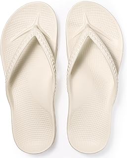 Women's Arch Support Flip Flops for Plantar Fasciitis Orthopedic Thong Sandals, New Cream white 36