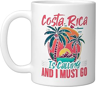 Pura Vida Beach Vacation Tropical Costa Rica Is Calling Ceramic Mug, White