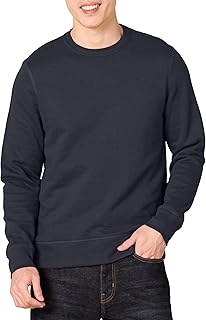 Men's Fleece Crewneck Sweatshirt with Ribbed Neck