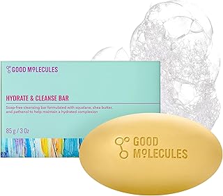 Good Molecules Hydrate and Cleanse Bar - Soap Free Bar with Shea Butter and Macadamia Seed Oil for Ultra Hydrating Body and Face Moisturizer - Skin Care