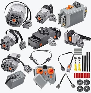 32Pcs Power Function Kit Set Motor Battery Infrared-Remote-Control Receiver Train Adjustable Speed ​​Motor Parts, Power Function Parts Compatible with Lego Technic-Pieces