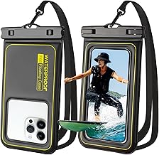 Waterproof Phone Pouch 2 Pack, IP68 Floating Waterproof Phone Case, Up to 8.3" Dry Bag for iPhone 17 16 15 14 13 Pro Max Samsung S25 Ultra S24 S23, Kayak/Beach/Cruise Travel Essentials Black