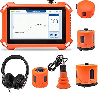 PQ125E Leak Detector with 5 Sensors, 26.24ft/8M Depth, Pinpoints Leaks to 10cm, for Indoor/Outdoor Pipe & Wall Leak Detection