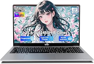 15.6" FHD-IPS-Laptop, Intel i5-12450H 8 Cores 16GB RAM 1TB SSD (Beat i7-11800H, Up to 4.4 GHz) 100W Type-C Fingerprint Backlit Keyboard for Professionals & Students Office, Study & Travel