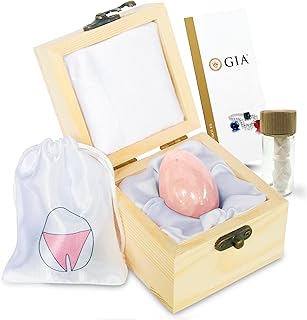 Sacred Weapon GIA Certified Rose Quartz Kegel Egg — Pelvic Floor Exerciser for Women | Menopause, Postpartum & Prolapse Support | Natural Crystal Yoni Egg with String & Guide