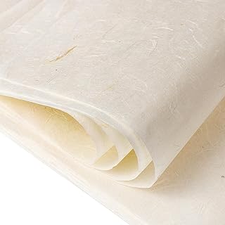 60 Sheets Mulberry Paper 8.5 x 11, Rice Paper Handmade Decoupage Sheets for Writing Drawing Scrapbooking and DIY Art Craft (Cream)