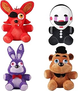 4PCS Horror Animal Plush Toys Set, 11 Inch Creepy Cartoon Stuffed Animals, Soft Plush Doll Figures for Fans, Collectible Display Toys, Gift Idea