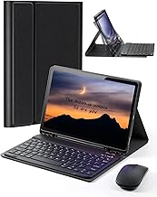 TUNKARMOR Case Keyboard for Samsung Galaxy Tab S6 Lite 10.4 inch 2024 2022 2020 Built-in Pencil Holder with Mouse - Black