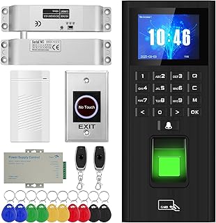 Complete Biometric Fingerprint Security Access Control System Kit, RFID T9 Keypad Door Lock, Time and Attendance System, Smart Remote Door Opener, Miniature Lock, Doorbell, Sensor Switch