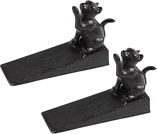 Cast Iron Cat Door Stopper,Decorative Wedge for Bottom of Door,Heavy Duty Cute Decorative Cat Door Stop for Indoor and Outdoor Security