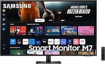 43-Inch M7 (M70D) Series 4K UHD Smart Monitor, Speakers, HDR10, USB-C, Multiple Ports, Gaming Hub, SolarCell Remote, Vision Accessibility Tools, LS43DM702UNXGO, Black