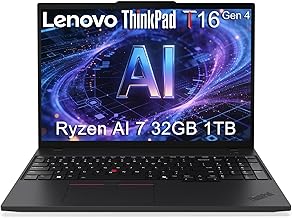 Lenovo ThinkPad T16 Gen 4 Business AI Laptop (16" FHD+, AMD Ryzen AI 7 PRO 350 (> Intel Ultra 7 255U), 32GB DDR5, 1TB SSD) Copilot+ PC, 2x Thunderbolt 4, Backlit, Fingerprint, IR Webcam, Win 11 Pro
