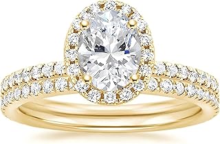1.5CT 925 Sterling Silver Cubic Zirconia Bridal Rings Sets Oval Cut CZ Engagement Rings Wedding Band For Women Size 4-10