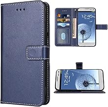 Compatible with Samsung Galaxy S3 Wallet Case Wrist Strap Lanyard Leather Flip Cover Card Holder Stand Cell Accessories Phone Cases for GalaxyS3 Neo I9300 Women Men Blue