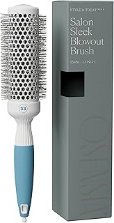 Professional Round Brush for Blow Drying - Small Ceramic Ionic Thermal Barrel Brush for Sleek, Precise Heat Styling and Salon Blowout - Lightweight Round Hair Brush (Barrel 1.3 inch, Bristle 2 Inch)
