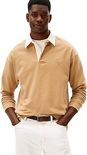 Men's Medium Weight Rugby Pullover with Embroidered Crest Logo
