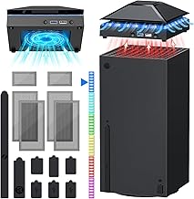 Upgraded RGB Cooling Fan for Xbox Series X with Dust Cover Accessories, YUANHOT 3 Gears Adjustable Fan Cooling System with LED Lights, Extended USB Ports for Xbox Series X