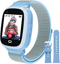 PTHTECHUS 4G Kids Smart Watch with SIM Card, Kids GPS Watch with Video Call Voice Chat WiFi/GPS/Call SOS Chat Bluetooth Camera Music Alarm Clock, Wrist Watch for 5-12 Girls Boys