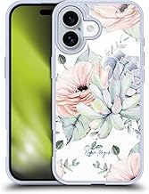 Officially Licensed Nature Magick Watercolor Floral Garden Pretty Succulents Rose Flowers Gel Case [Military Grade] Compatible with Apple iPhone 16 and Compatible with MagSafe