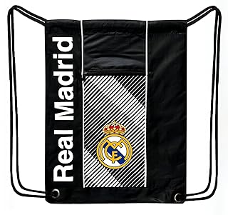 Real Madrid Drawstring Backpack, Officially Licensed Real M. Bag Sport Gym Sackpack.