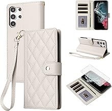 Argyle Wallet Case for Samsung Galaxy Grand Prime J2 Prime with Crossbody/Wrist Strap Lanyard Luxury PU Leather Stand Zipper Purse Shockproof Card Holder Cell Phone Cover for 2 2J Plus Black
