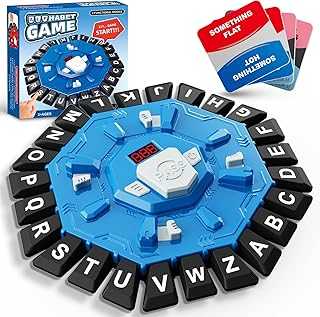 Word Game Family Board Game with Digital Display Timer and 2 Categories Modes Fun Fast-Paced 24-Letter Game for Learning Party Interactive (Blue)
