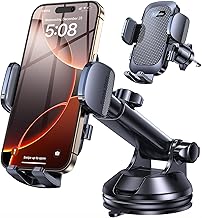 Romuto Phone Holders for Your Car Phone Holder Mount【Strongest Suction】 Cell Phone Mount for Car Dash Pad Car Accessories for Women Men Dashboard/Windshield/Vent Truck Stand Mount for iPhone Samsung