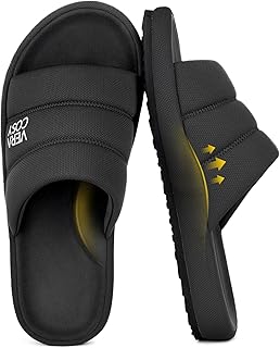 Men's Open Toe Slippers Breathable Corn Knit Memory Foam Non Slip Sole for House