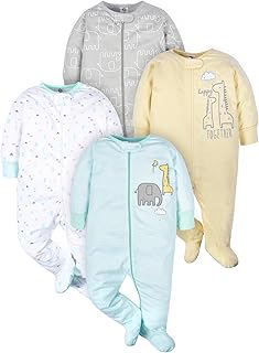 Gerber Baby-Girls 4 Pack Sleep 'N Play Footie