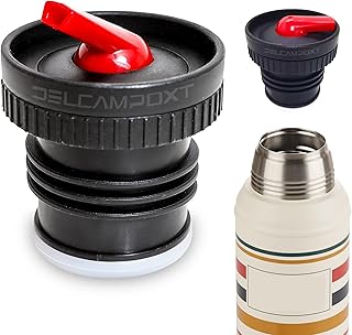 Lid Termo/Thermal Flask Stopper Pico de Mate Replacement Cap - Fits Stanley Classic Vacuum Insulated Wide Mouth Bottles (1.1QT, 1.5QT, 2QT) - Black/Red - Set of 1