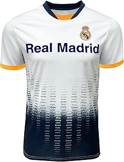 Kids Real Madrid Soccer Shirt – Youth Football Short Sleeve Top, White