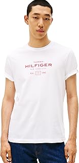 Men's Short Sleeve Cotton Graphic T-Shirts with Stacked Logo Designs