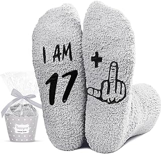 HAPPYPOP Birthday Gift Ideas for Boys - I'M 15-19 Year Old Fuzzy Socks for Teens & Male
