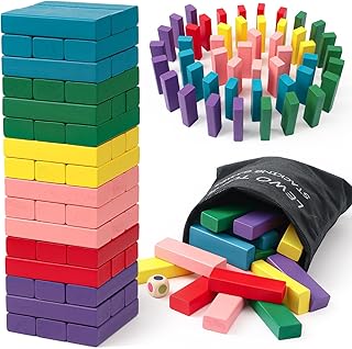 Wooden Stacking Board Games Building Blocks for Kids Boys Girls- 48 Pieces