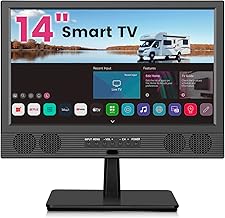 othoig 14 Inch Small Smart TV HD LED, Small Portable Smart TV with Built-in APP, Digital ATSC Tuner,HDMI/USB/AV Inputs, Small Smart Television for Kitchen,Bedroom,RV,Camper